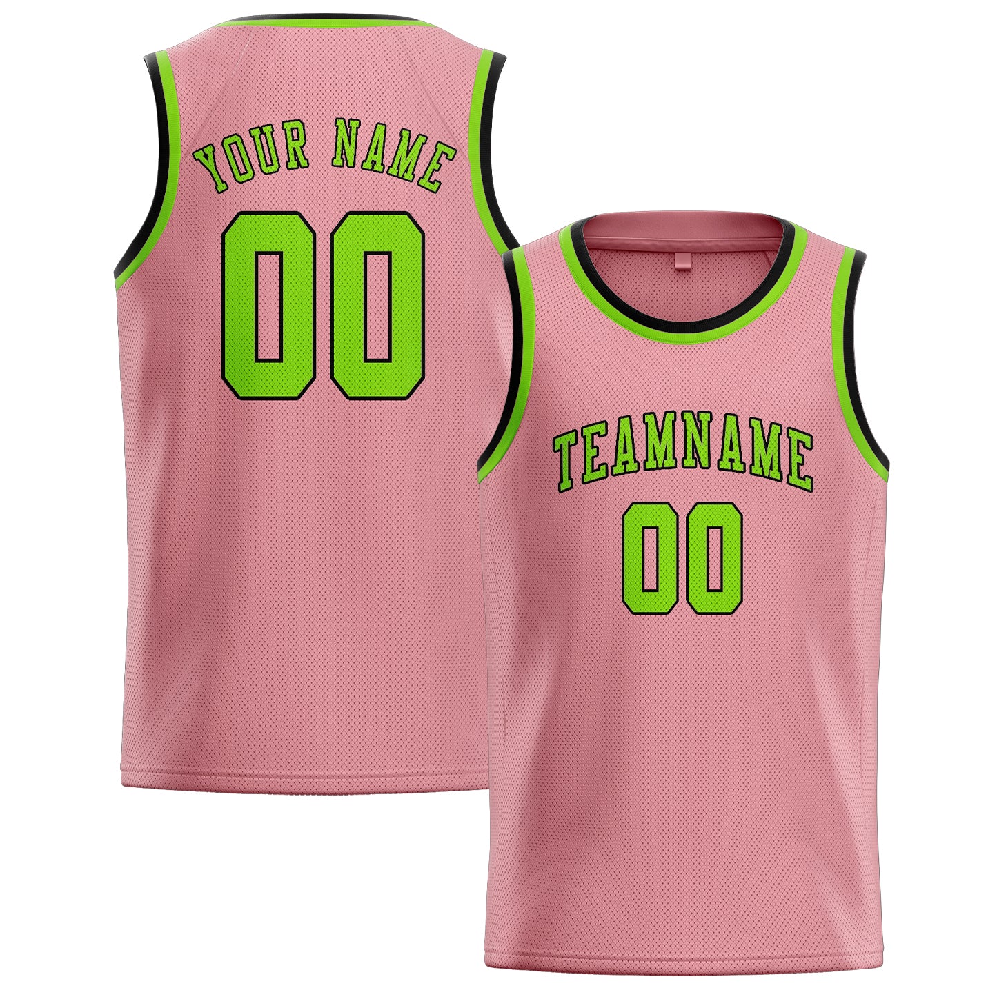 Benutzerdefiniertes Professionelles Rosa Smaragdgrün Basketballtrikot