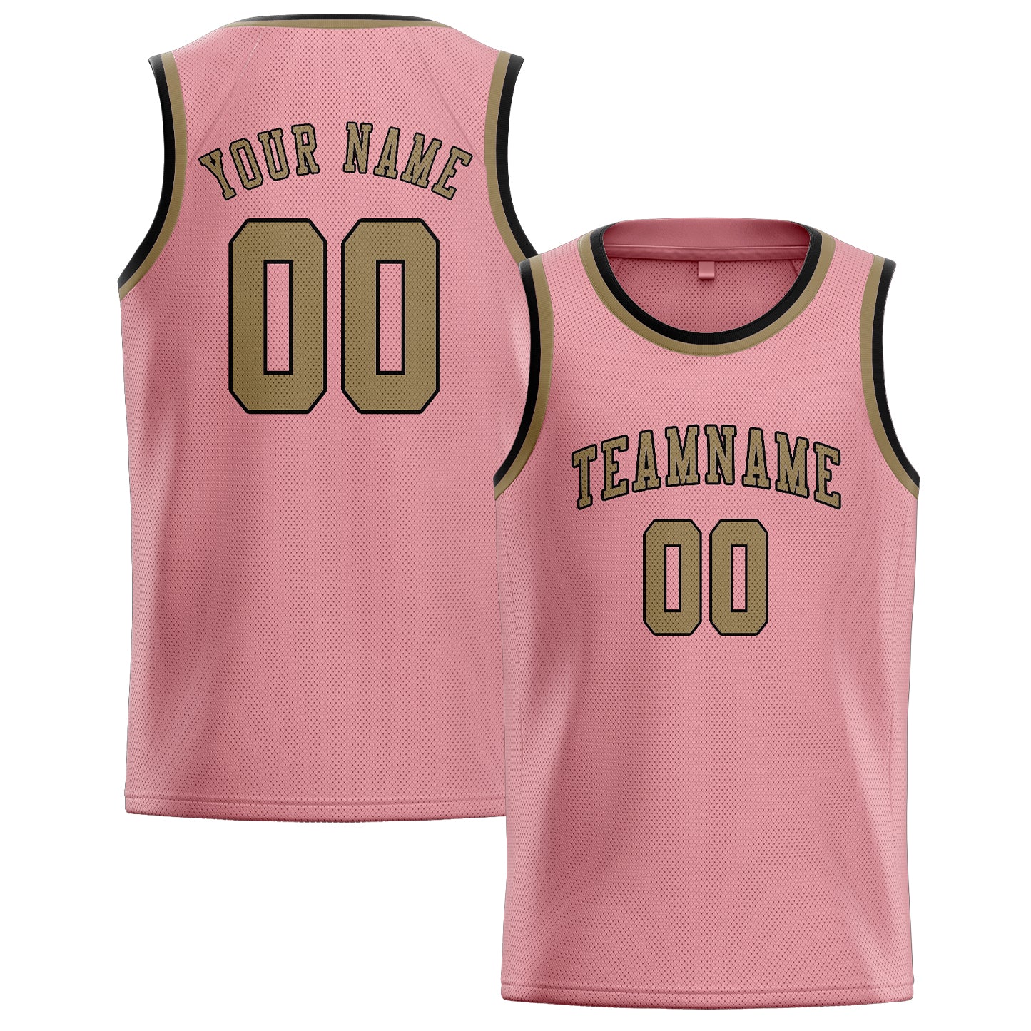 Benutzerdefiniertes Professionelles Rosa Hellkhaki Basketballtrikot