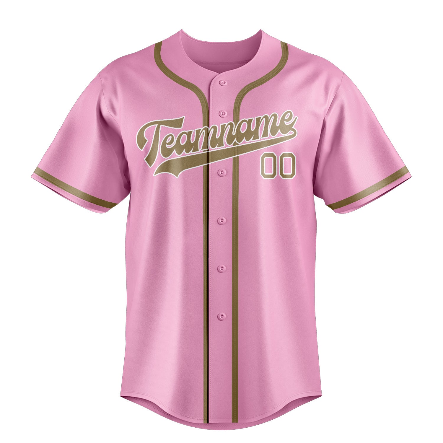 Benutzerdefiniertes Professionelles Rosa Hellkhaki Baseballtrikot
