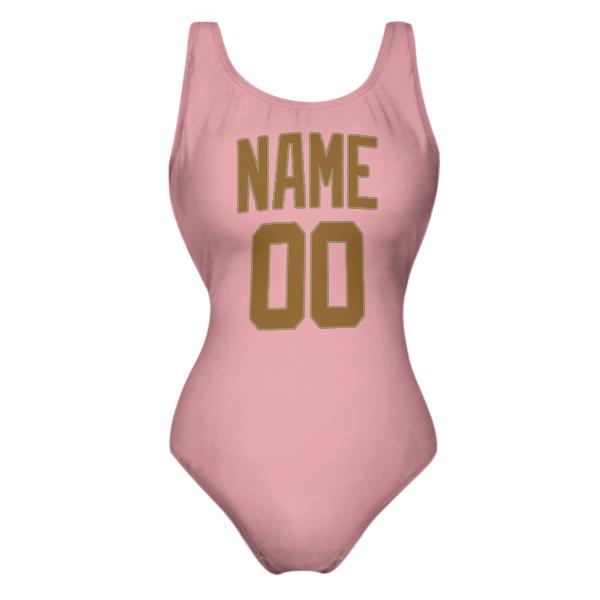 Maßgeschneidertes Rosa Khaki Badeanzug