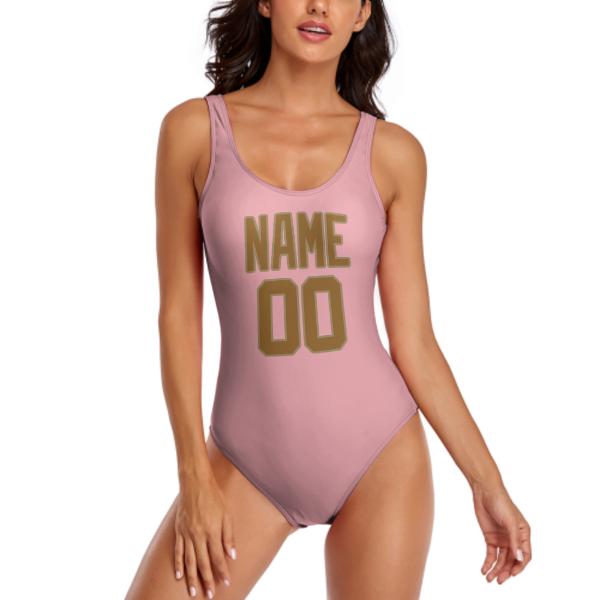 Maßgeschneidertes Rosa Khaki Badeanzug