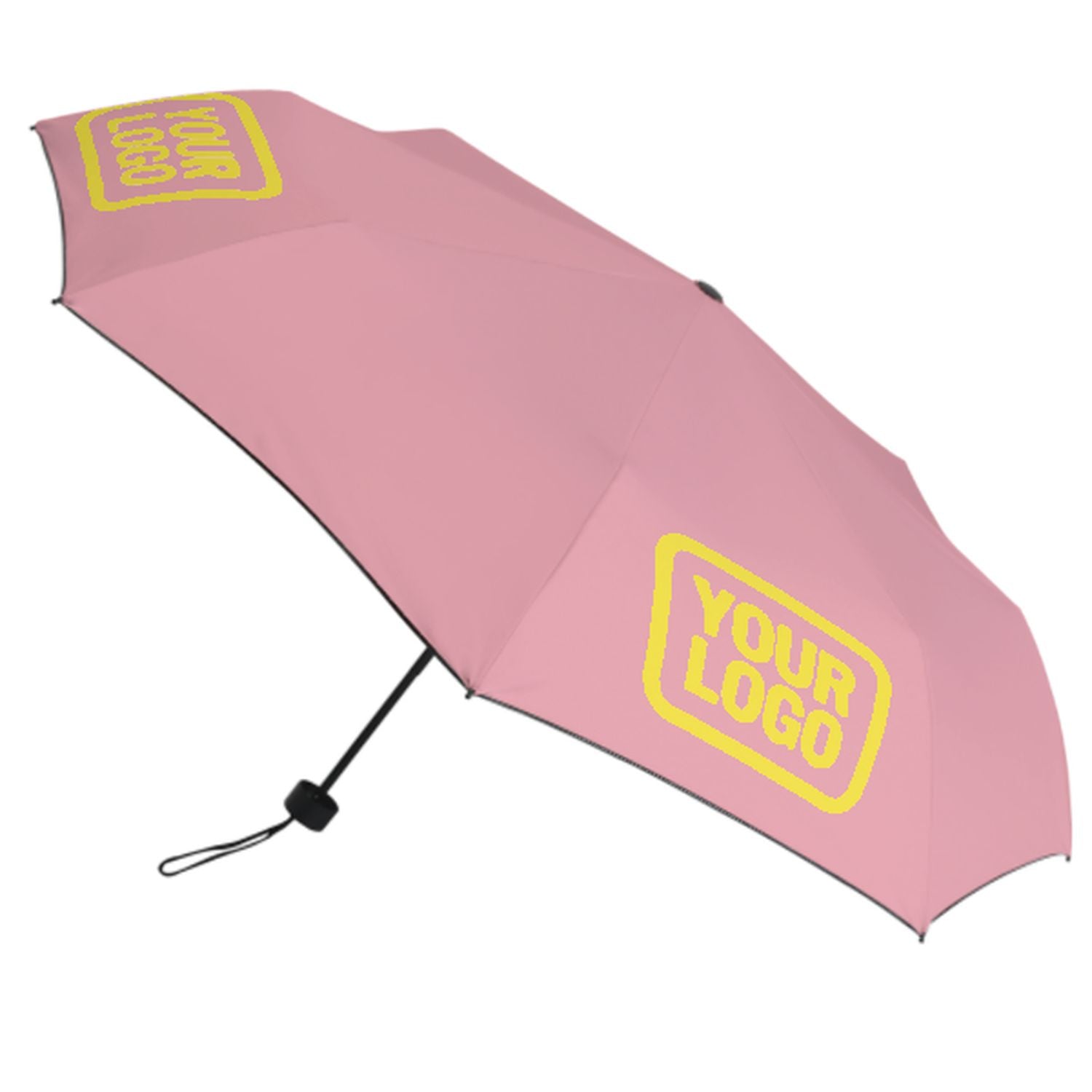 Maßgeschneidertes Rosa Blassgelb Automatik-Regenschirm