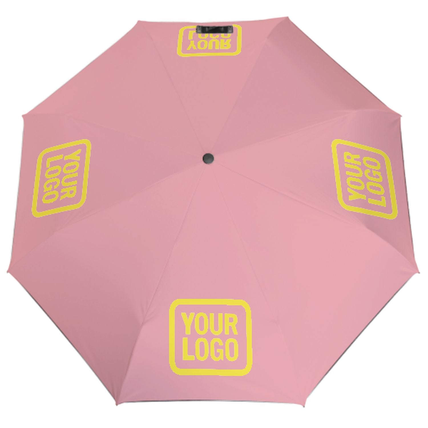Maßgeschneidertes Rosa Blassgelb Automatik-Regenschirm