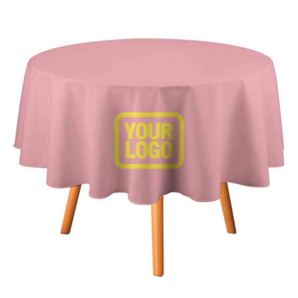 Maßgeschneidertes Rosa Blassgelb Runde Tischdecke