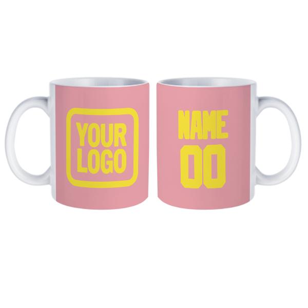 Tazza personalizzata rosa giallo pallido