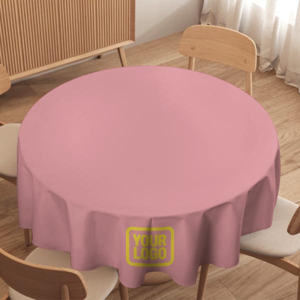 Maßgeschneidertes Rosa Blassgelb Runde Tischdecke