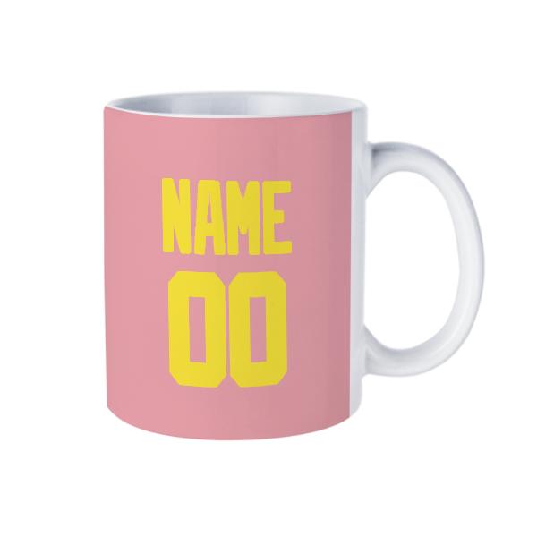 Tazza personalizzata rosa giallo pallido