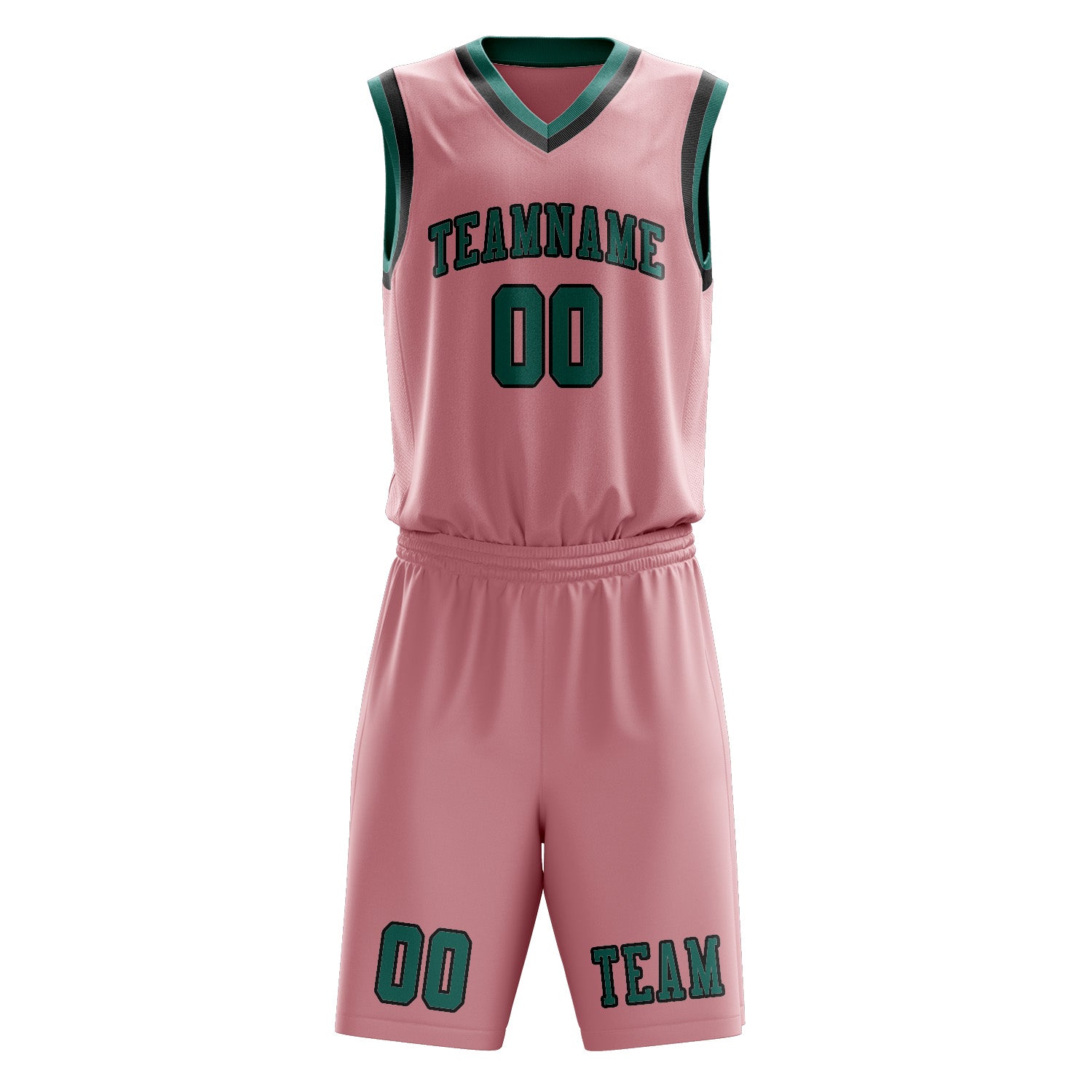 Benutzerdefiniertes Professionelles Rosa Blaugrün Basketballtrikot-Set