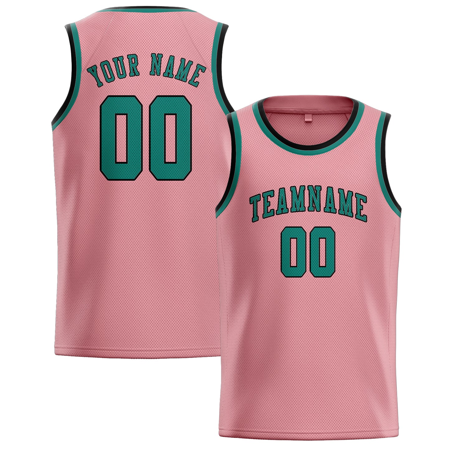 Benutzerdefiniertes Professionelles Rosa Blaugrün Basketballtrikot