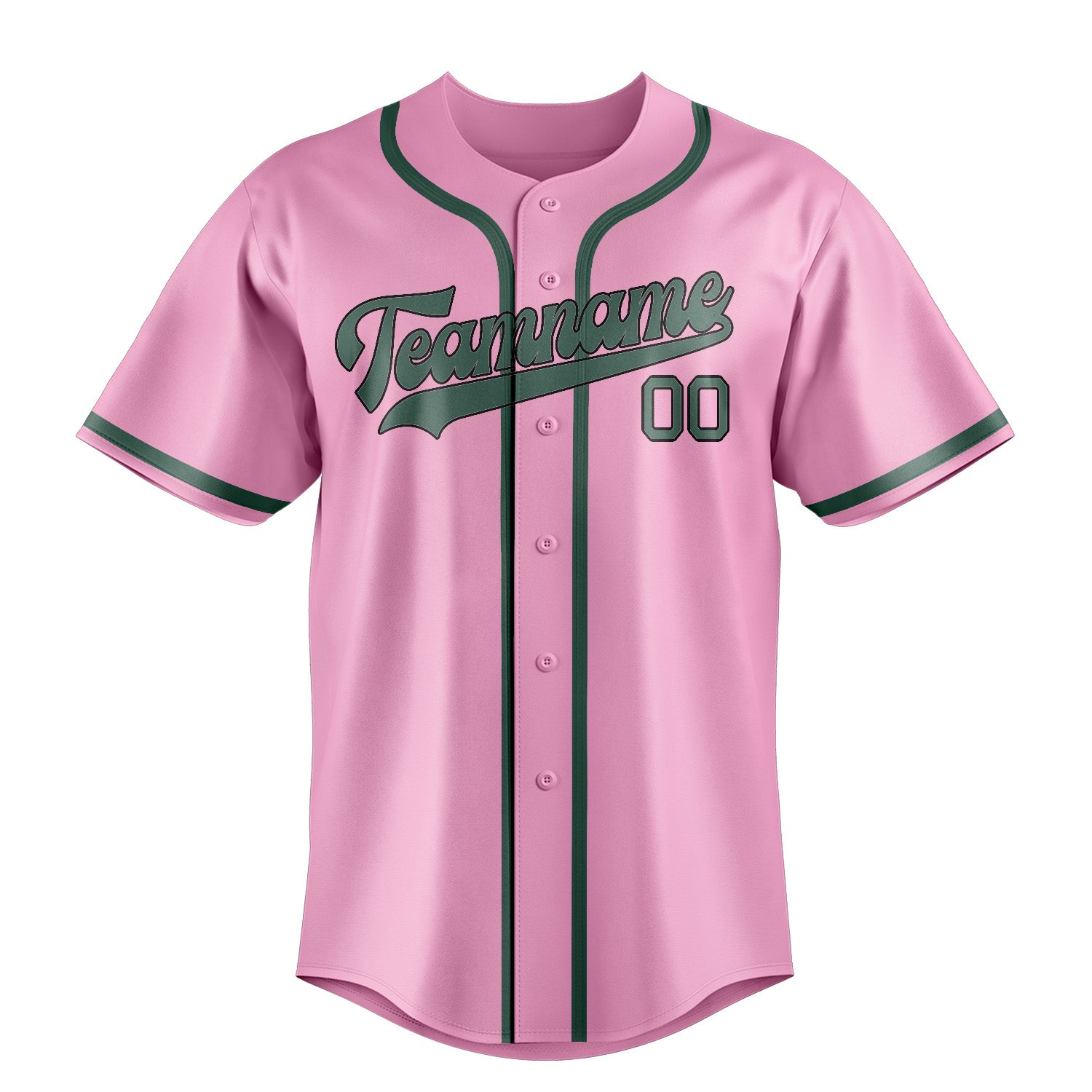 Benutzerdefiniertes Professionelles Rosa Blaugrün Baseballtrikot