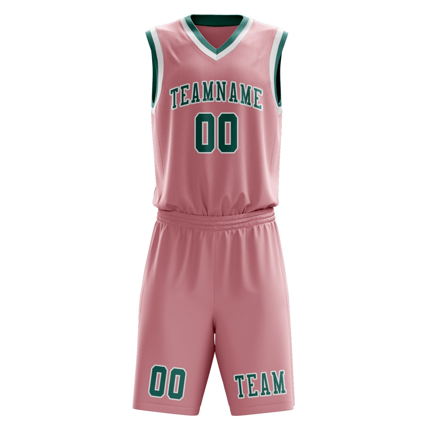 Benutzerdefiniertes Professionelles Rosa Blaugrün Basketballtrikot-Set