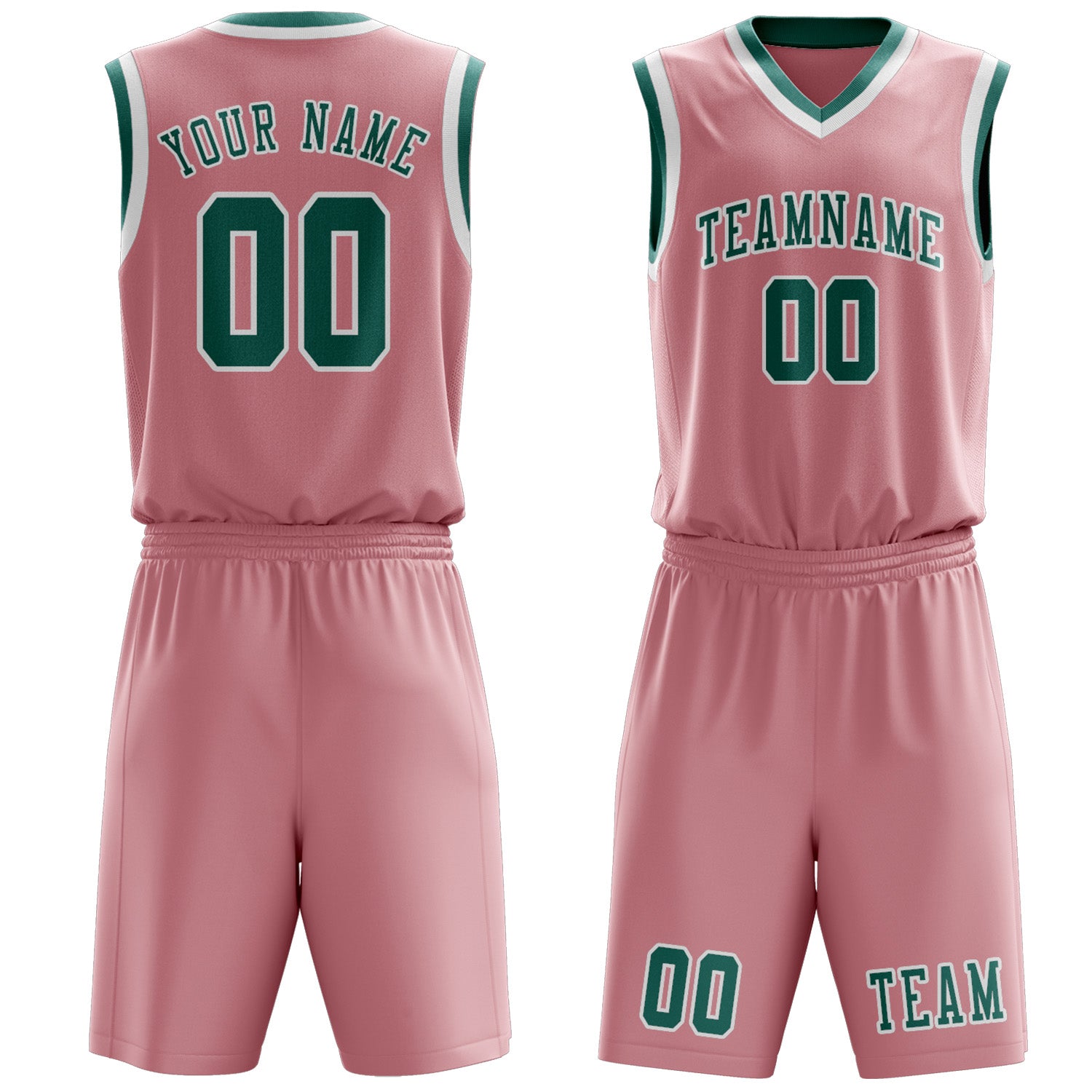 Benutzerdefiniertes Professionelles Rosa Blaugrün Basketballtrikot-Set