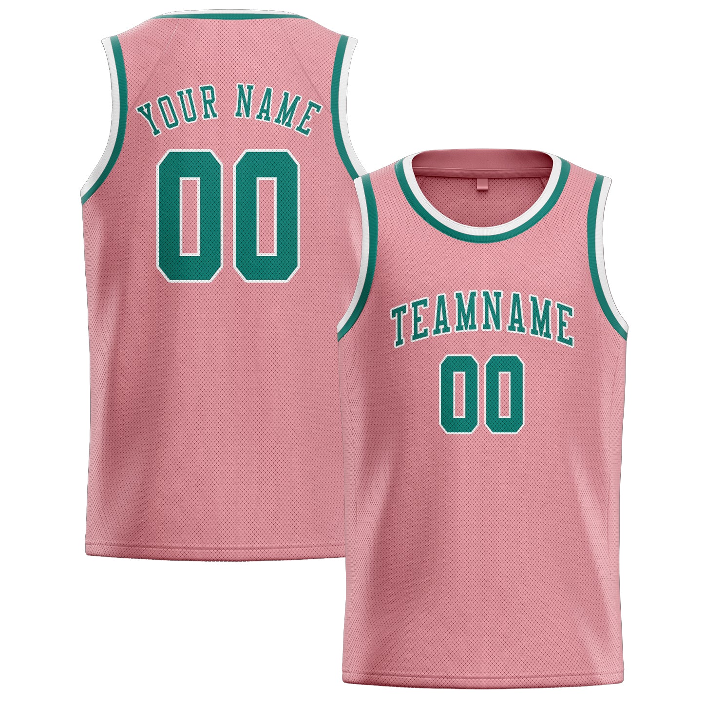 Benutzerdefiniertes Professionelles Rosa Blaugrün Basketballtrikot