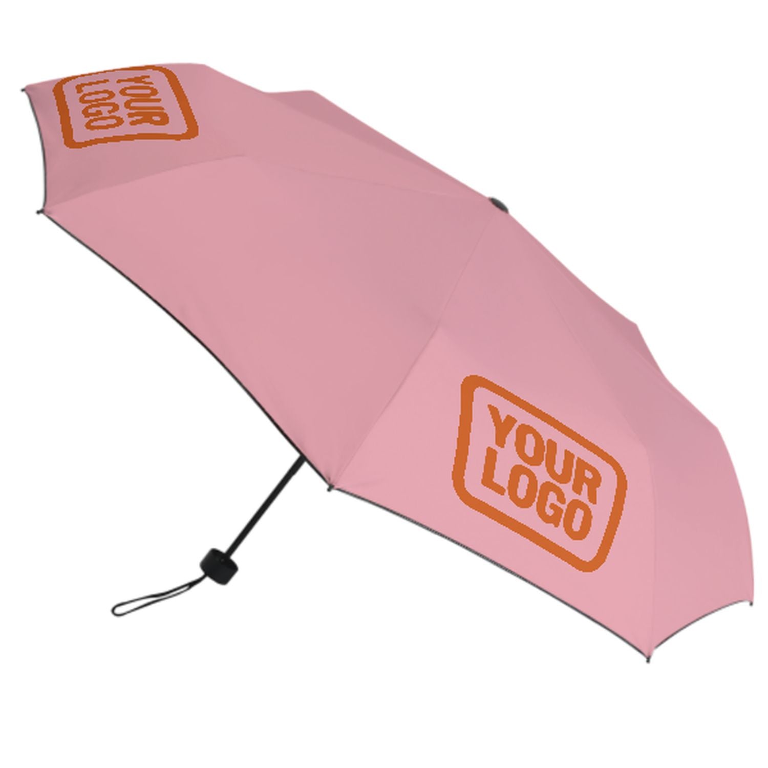 Maßgeschneidertes Rosa Orange Automatik-Regenschirm