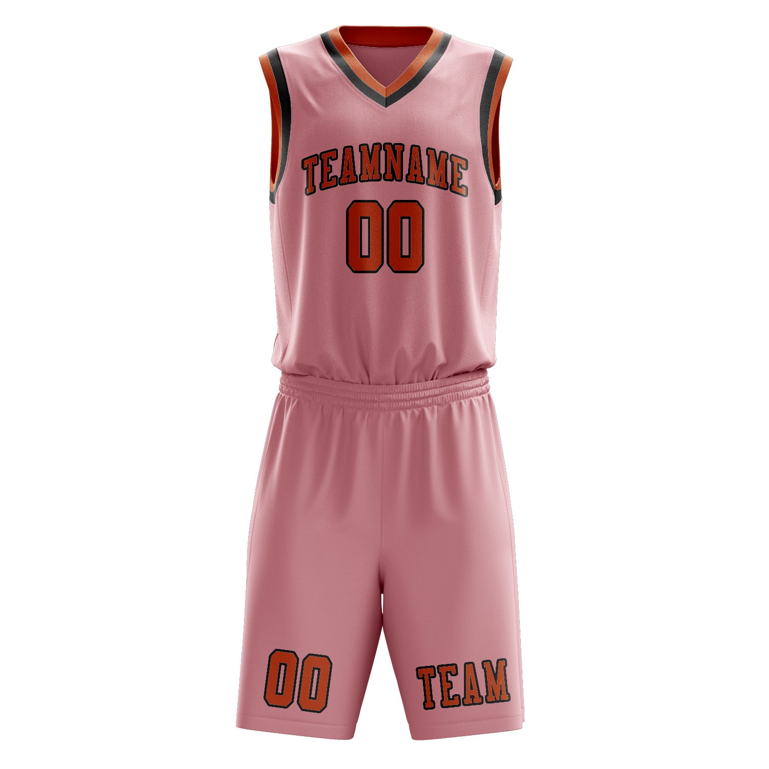 Benutzerdefiniertes Professionelles Rosa Orange Basketballtrikot-Set