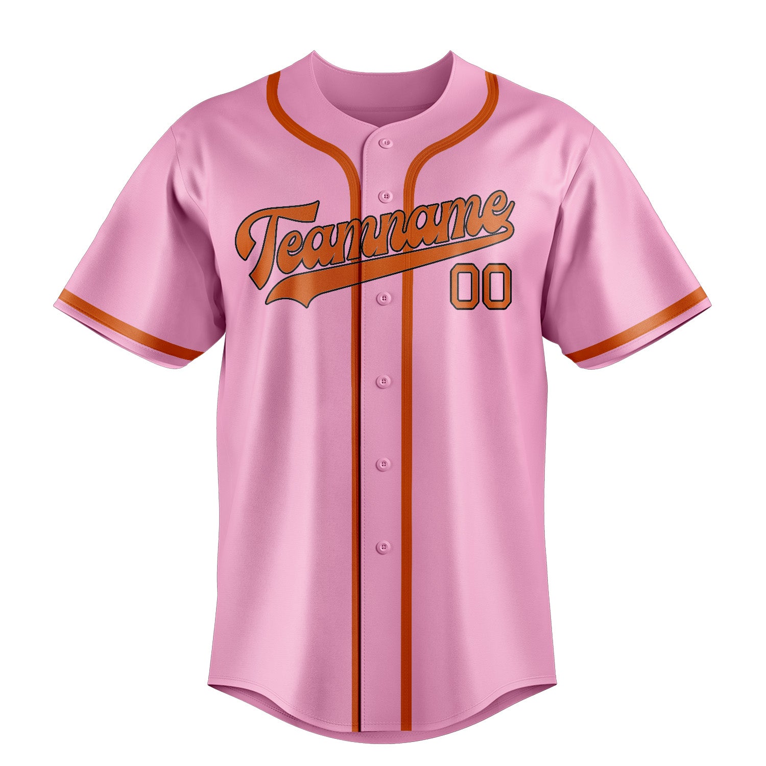 Benutzerdefiniertes Professionelles Rosa Orange Baseballtrikot