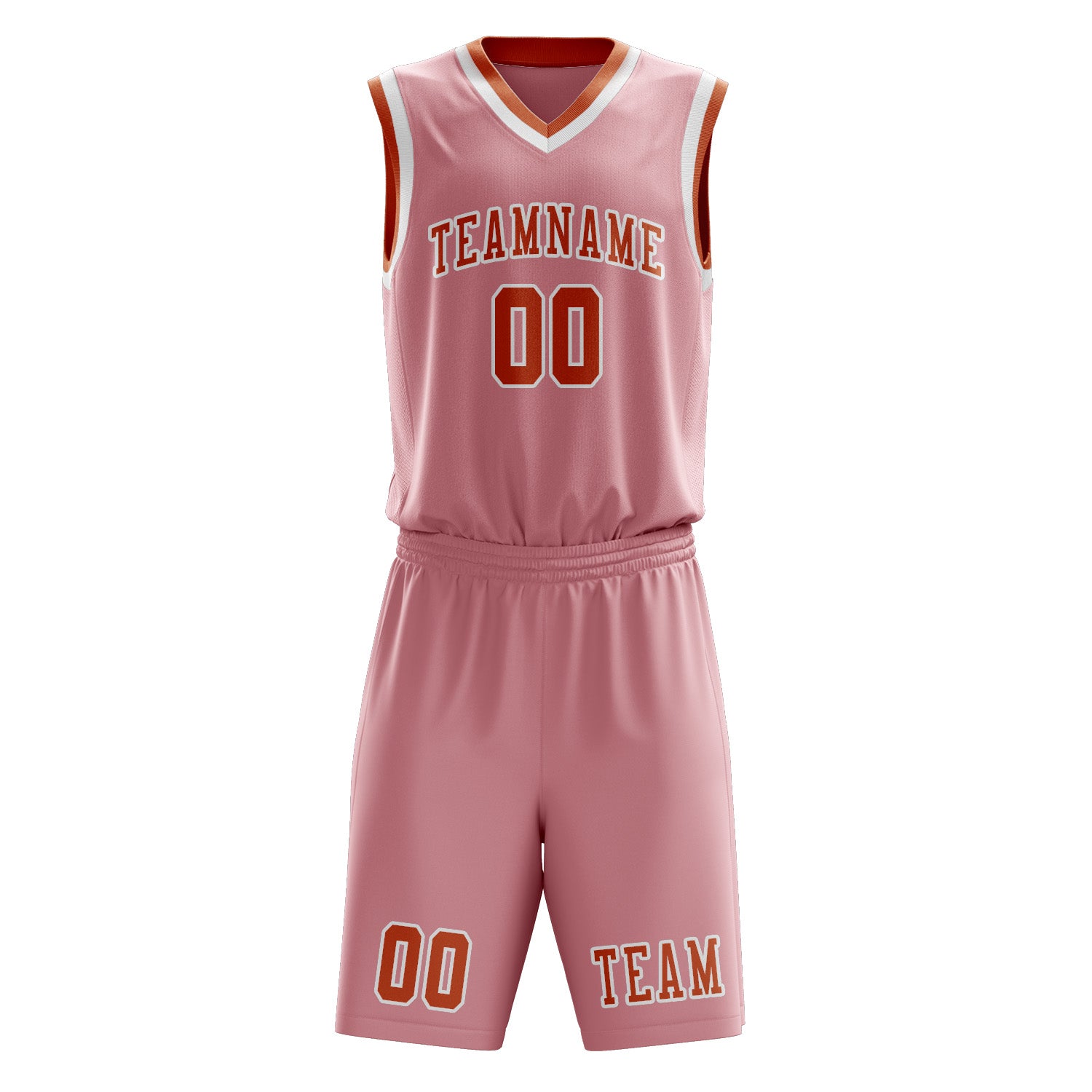 Benutzerdefiniertes Professionelles Rosa Orange Basketballtrikot-Set