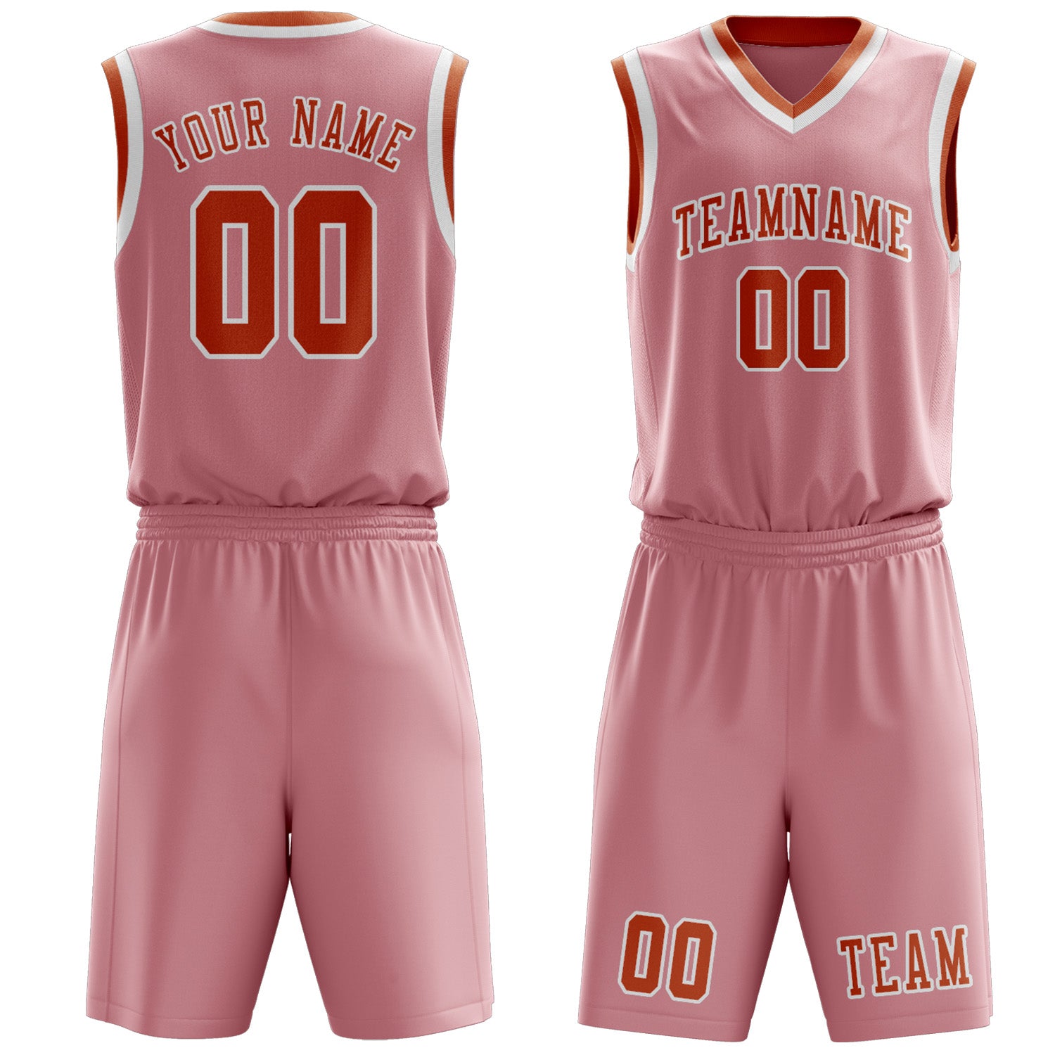 Benutzerdefiniertes Professionelles Rosa Orange Basketballtrikot-Set