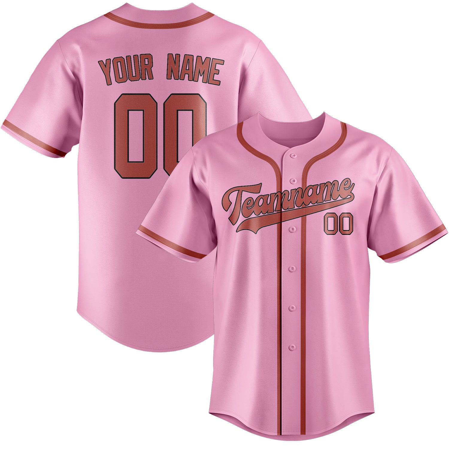 Benutzerdefiniertes Professionelles Rosa Kupferrose Baseballtrikot