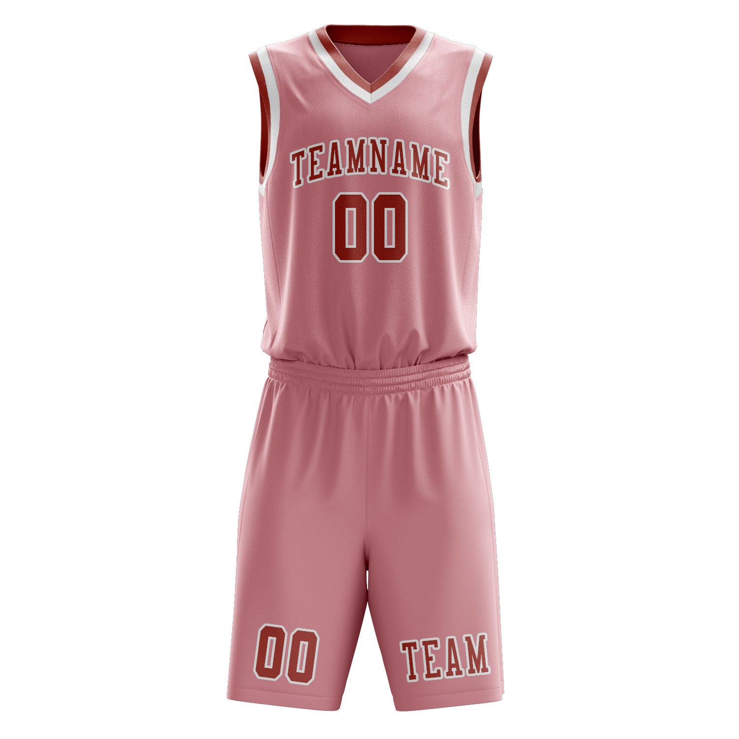 Benutzerdefiniertes Professionelles Rosa Kupferrose Basketballtrikot-Set