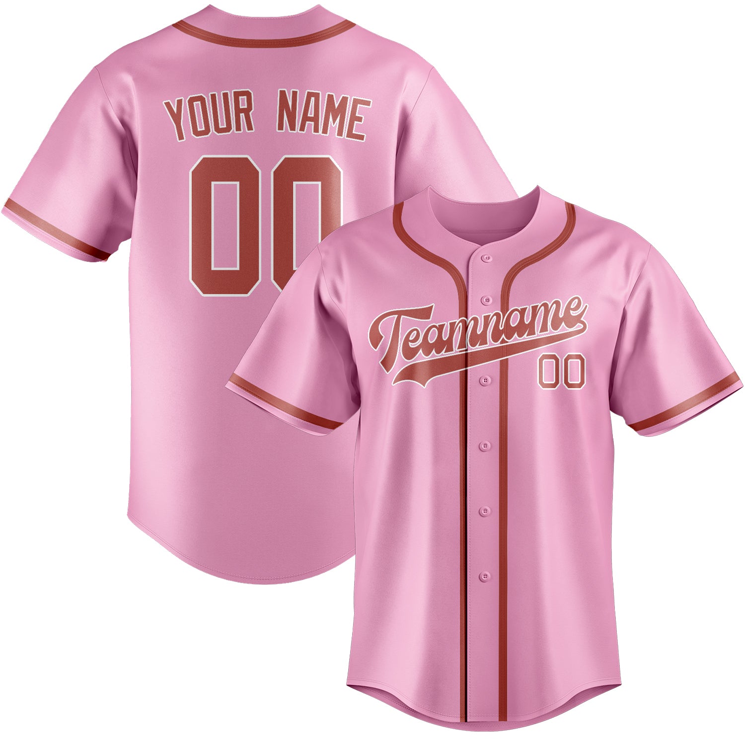 Benutzerdefiniertes Professionelles Rosa Kupferrose Baseballtrikot