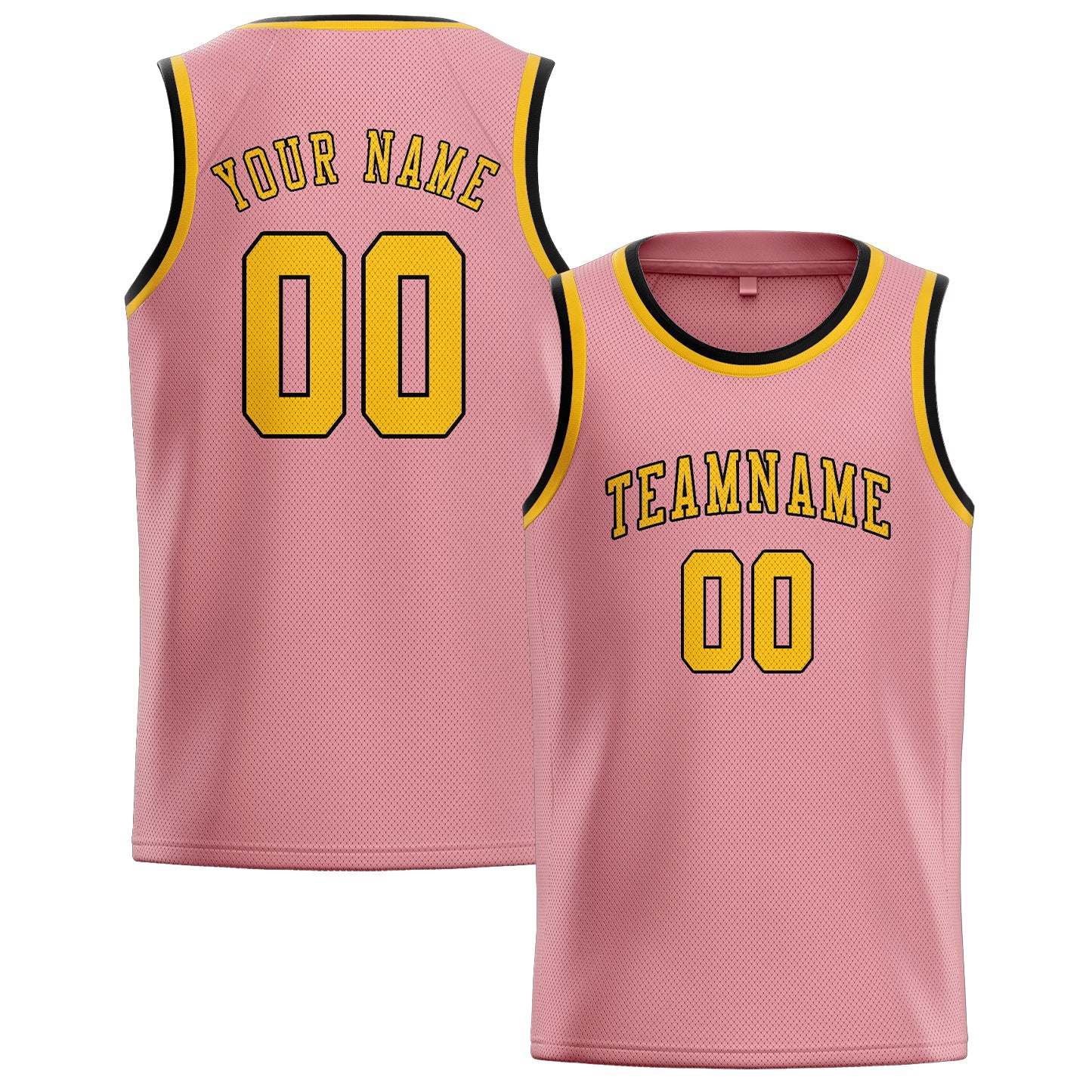 Benutzerdefiniertes Professionelles Rosa Gold Basketballtrikot