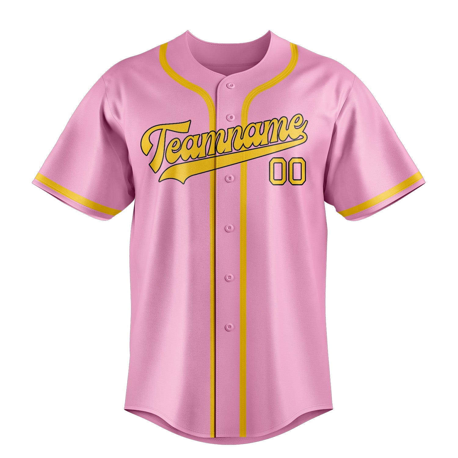 Benutzerdefiniertes Professionelles Rosa Gold Baseballtrikot