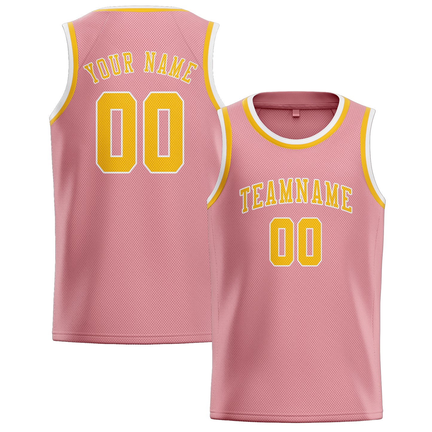 Benutzerdefiniertes Professionelles Rosa Gold Basketballtrikot