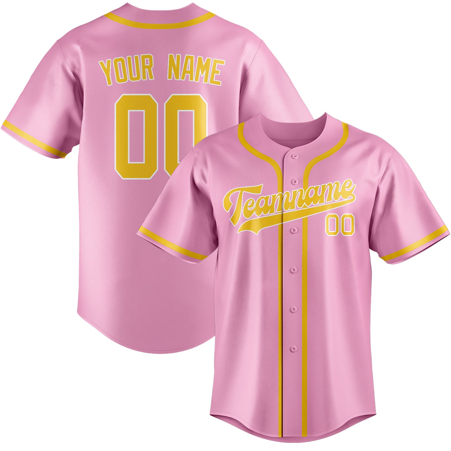 Benutzerdefiniertes Professionelles Rosa Gold Baseballtrikot