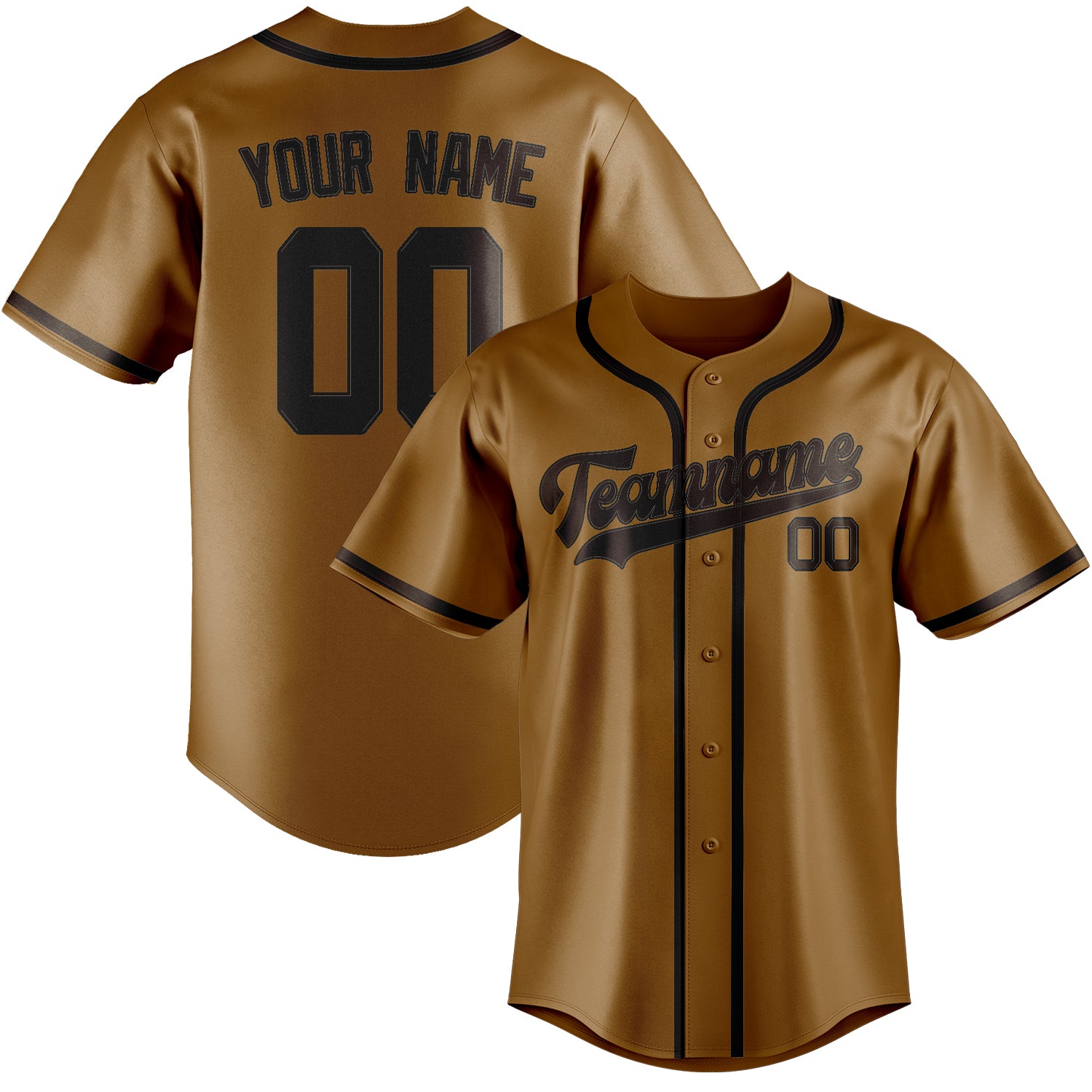 Benutzerdefiniertes Professionelles Khaki Braun Baseballtrikot