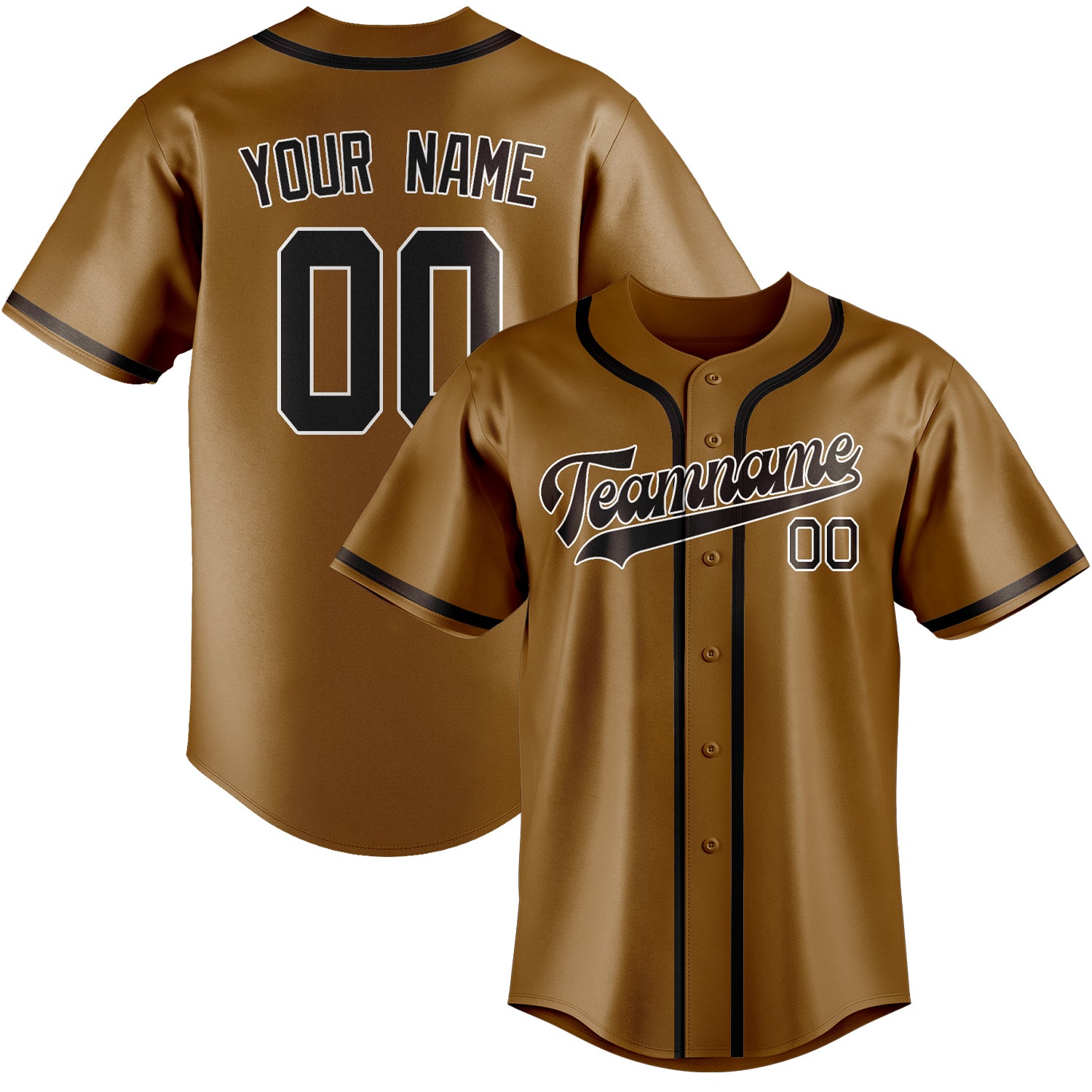 Benutzerdefiniertes Professionelles Khaki Braun Baseballtrikot