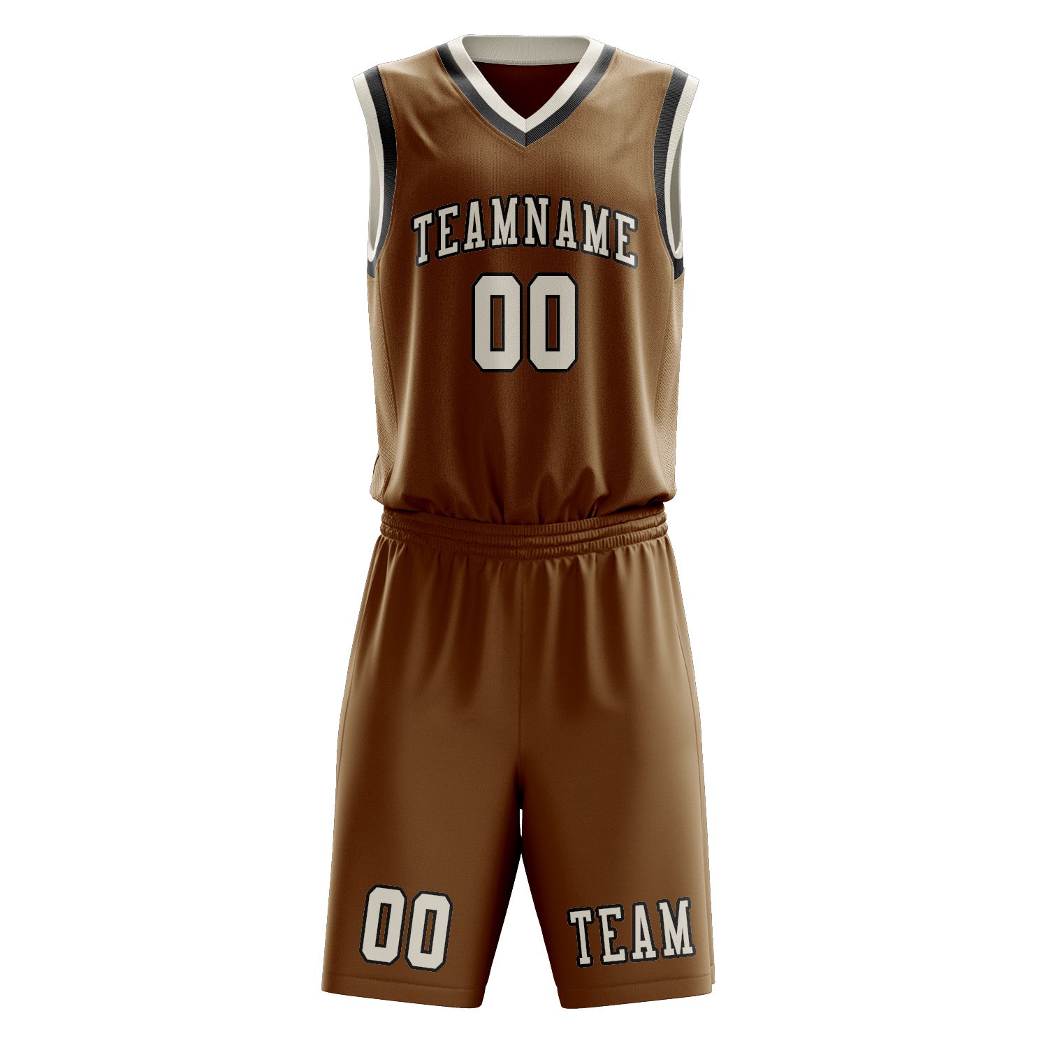 Benutzerdefiniertes Professionelles Khaki Beige Basketballtrikot-Set
