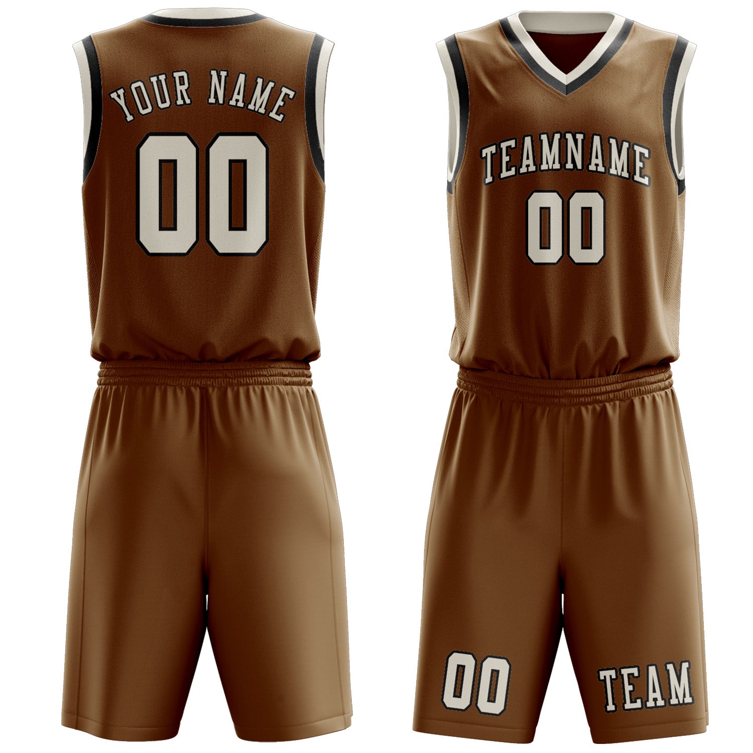 Benutzerdefiniertes Professionelles Khaki Beige Basketballtrikot-Set