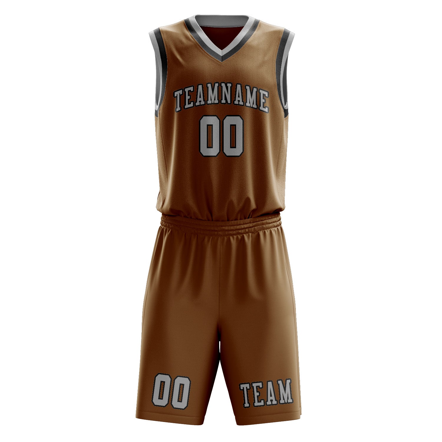 Benutzerdefiniertes Professionelles Khaki Grau Basketballtrikot-Set