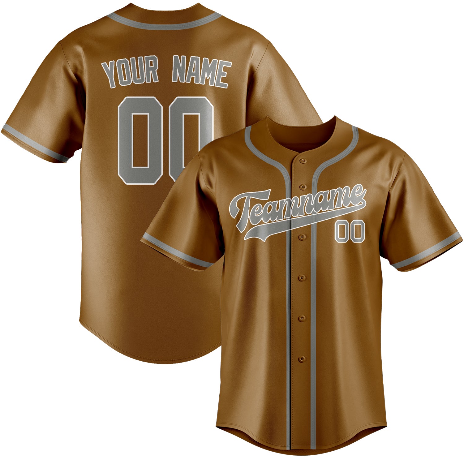 Benutzerdefiniertes Professionelles Khaki Grau Baseballtrikot