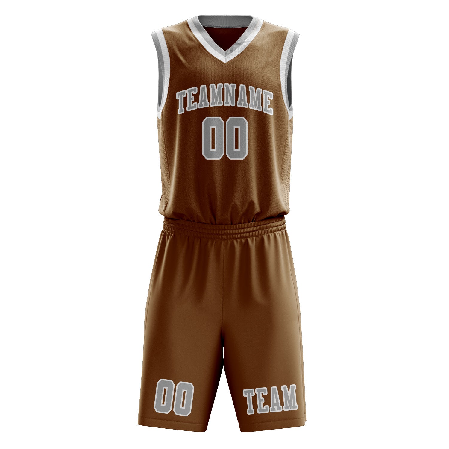 Benutzerdefiniertes Professionelles Khaki Grau Basketballtrikot-Set