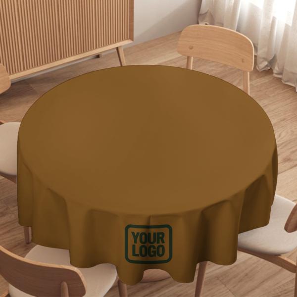 Maßgeschneidertes Khaki Tannengrün Runde Tischdecke