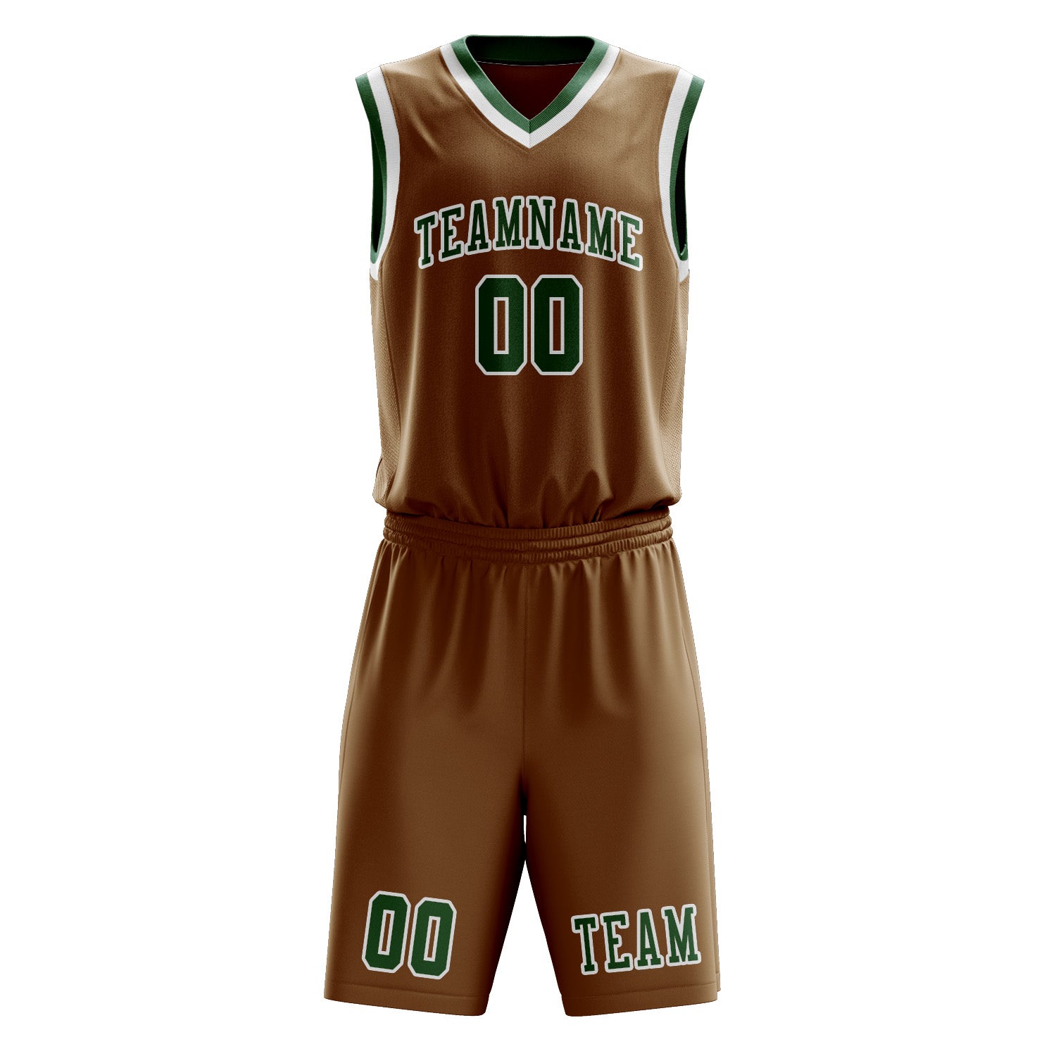 Benutzerdefiniertes Professionelles Khaki Moosgrün Basketballtrikot-Set