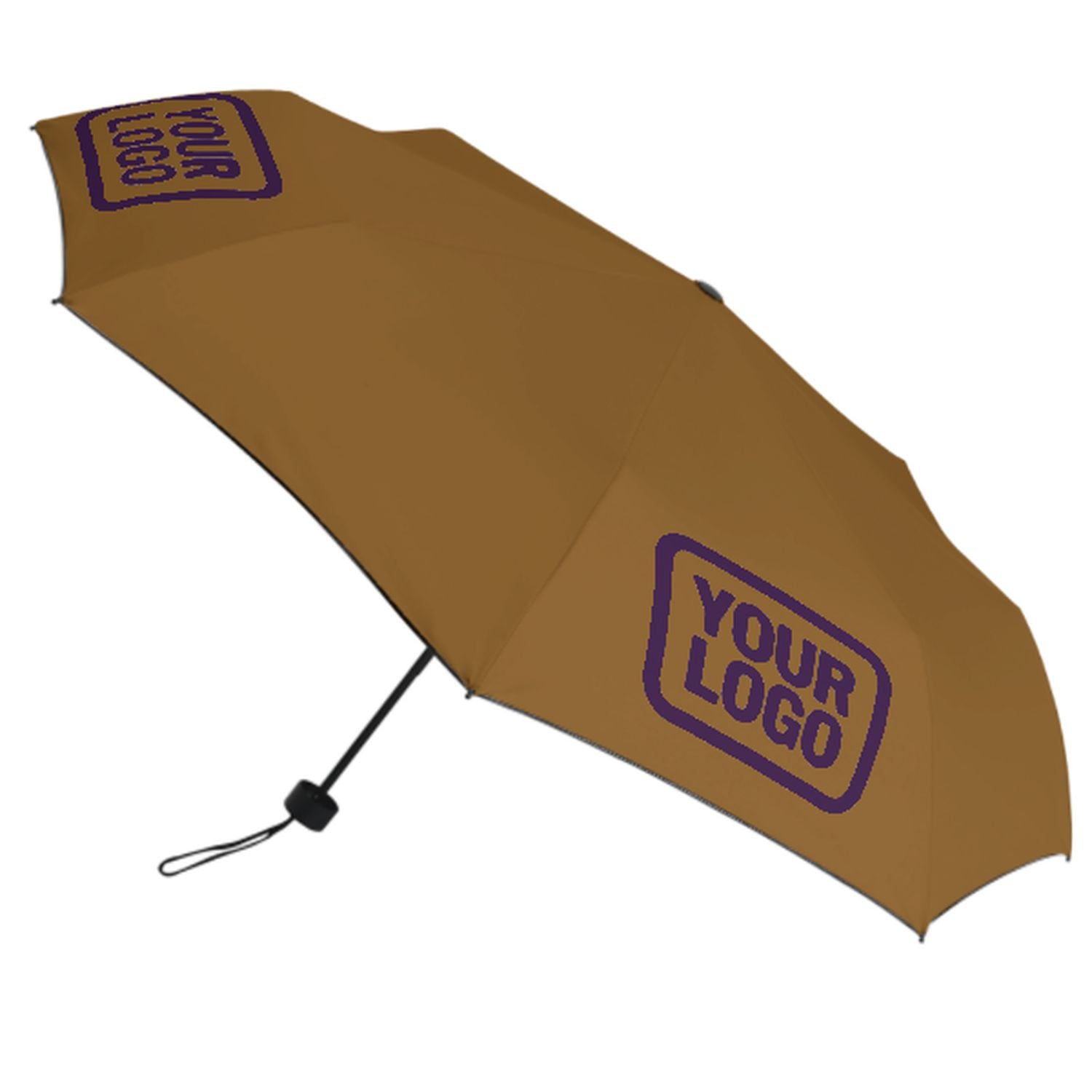 Maßgeschneidertes Khaki Lila Automatik-Regenschirm