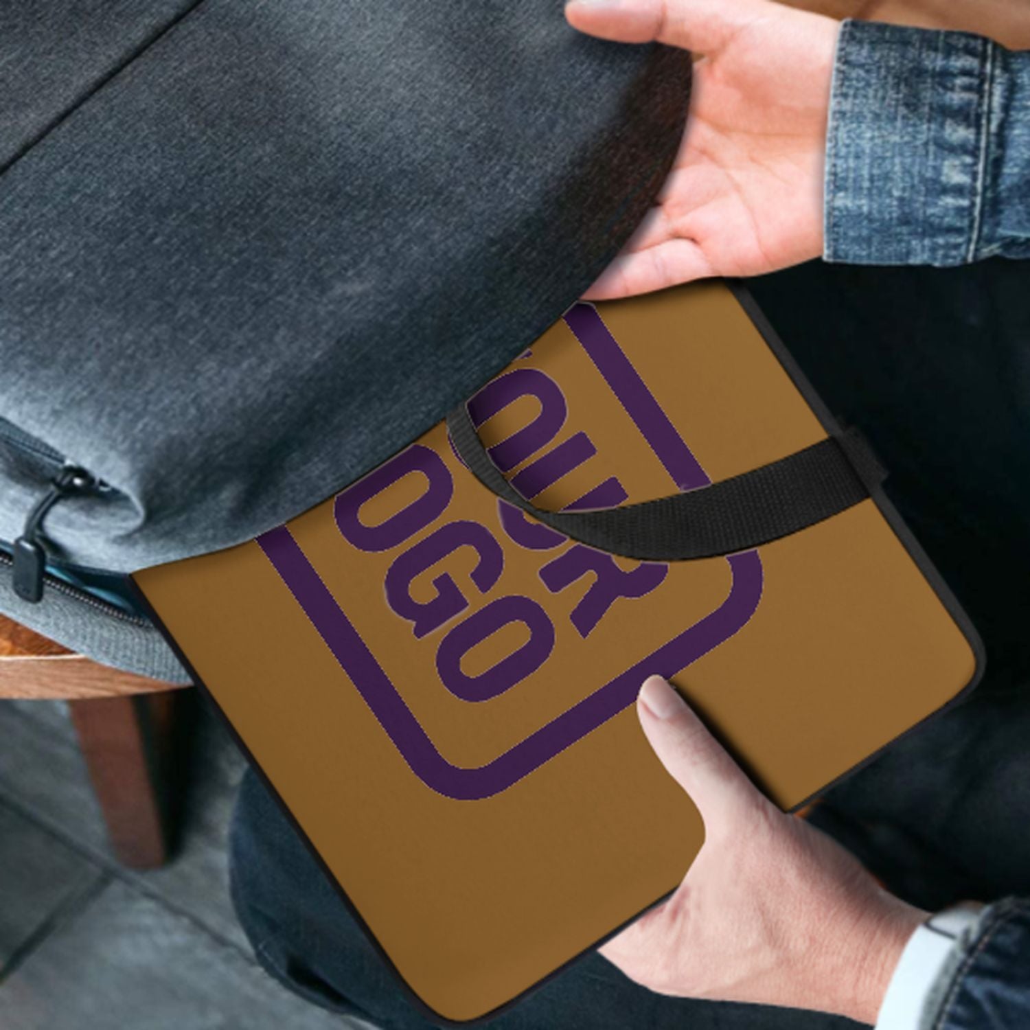Maßgeschneidertes Khaki Purple Laptop Tasche