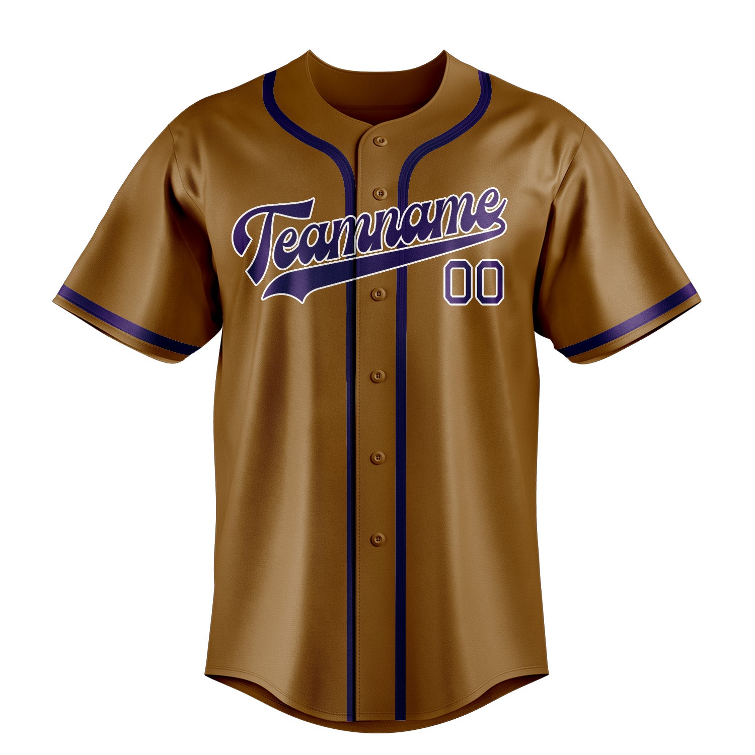 Benutzerdefiniertes Professionelles Khaki Lila Baseballtrikot