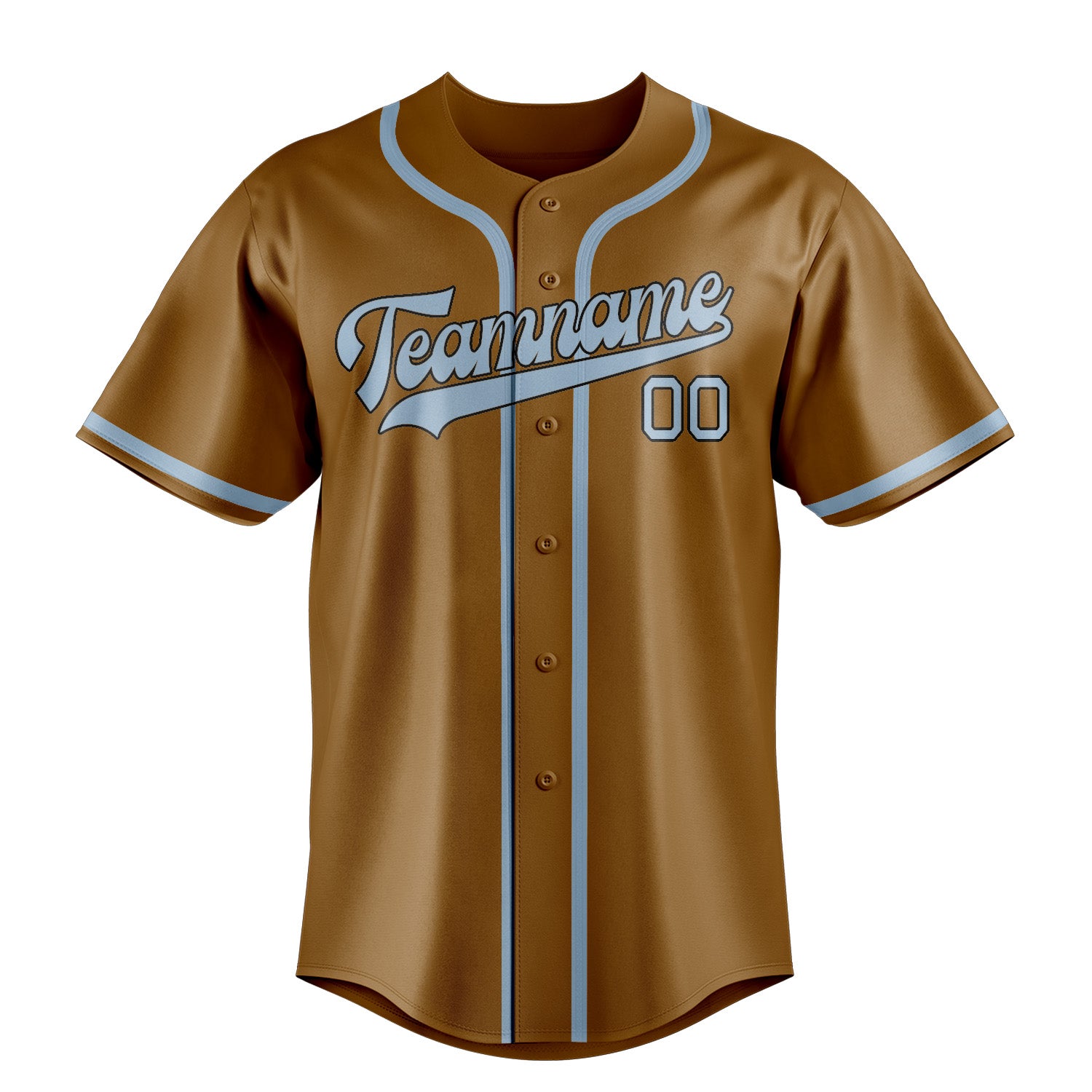 Benutzerdefiniertes Professionelles Khaki Hellblau Baseballtrikot