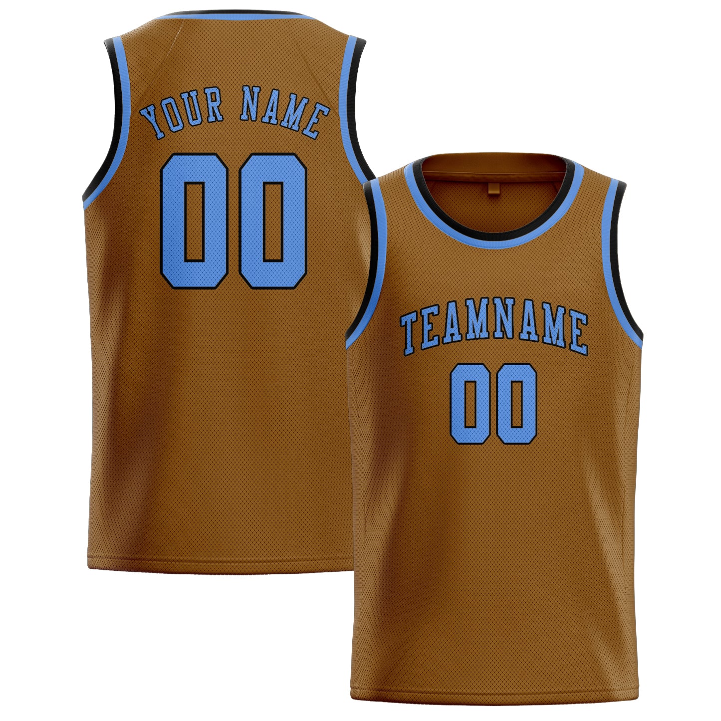 Benutzerdefiniertes Professionelles Khaki Hellblau Basketballtrikot