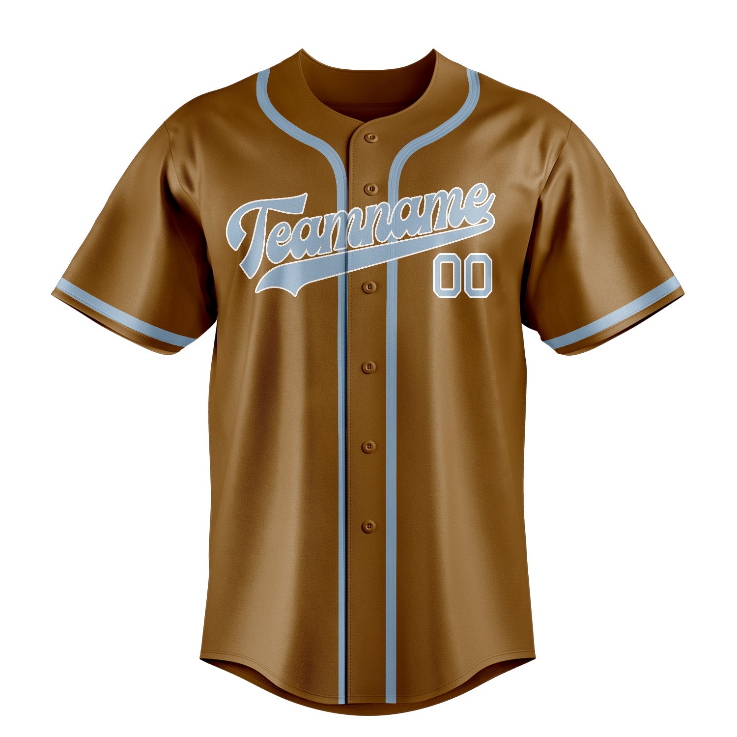 Benutzerdefiniertes Professionelles Khaki Hellblau Baseballtrikot