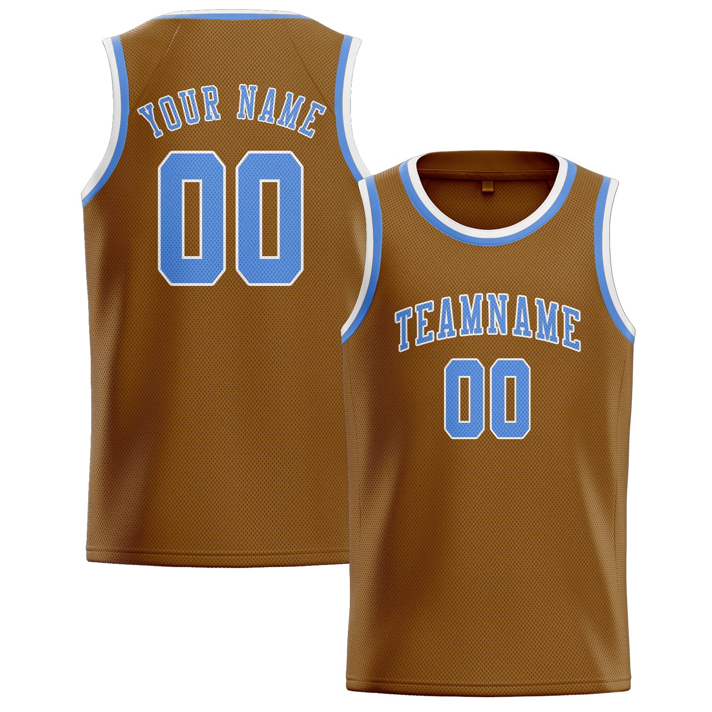 Benutzerdefiniertes Professionelles Khaki Hellblau Basketballtrikot