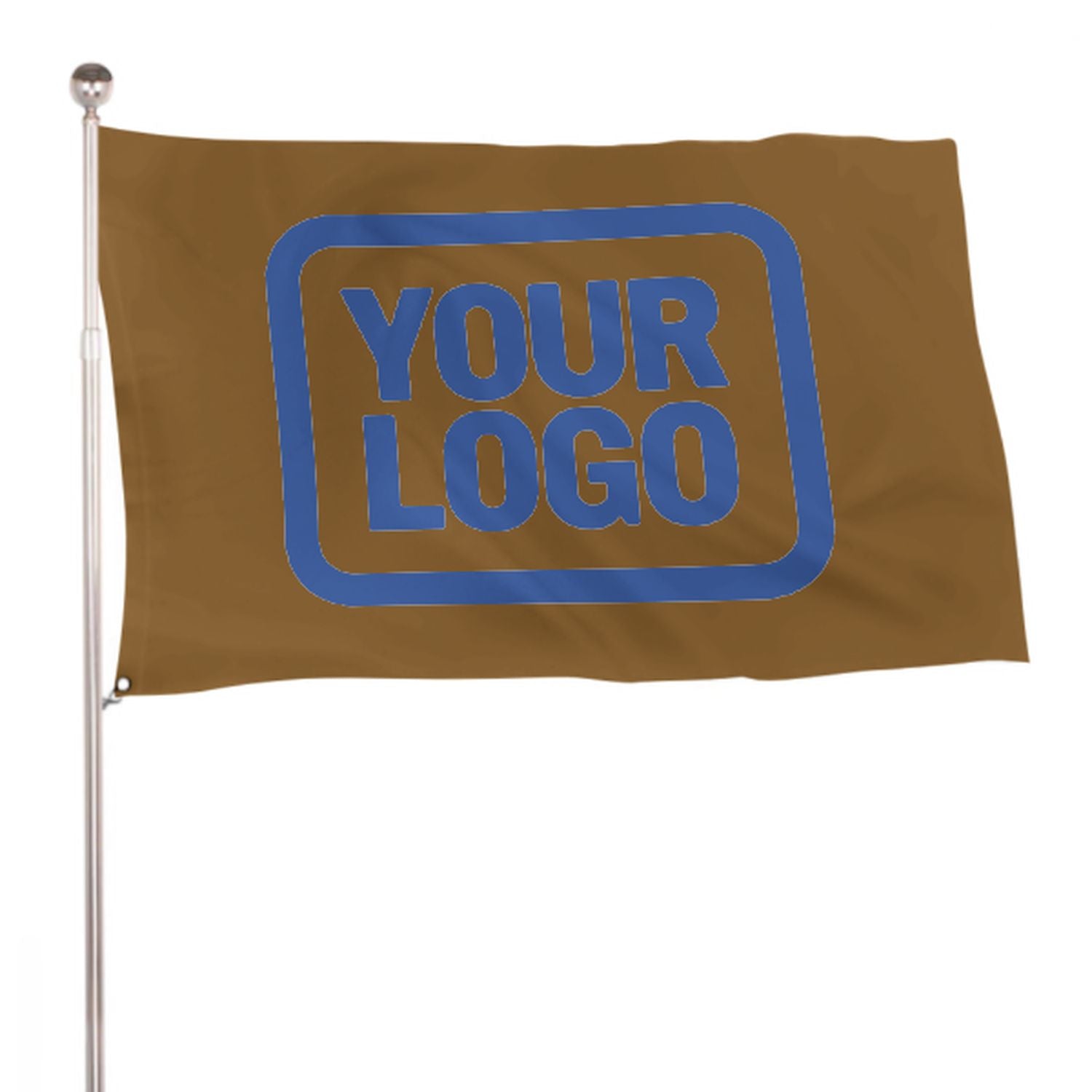Maßgeschneidertes Khaki Himmelblau Flagge