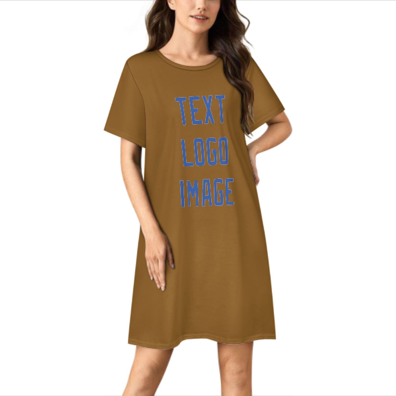 Maßgeschneidertes Khaki Himmelblau Nachthemd