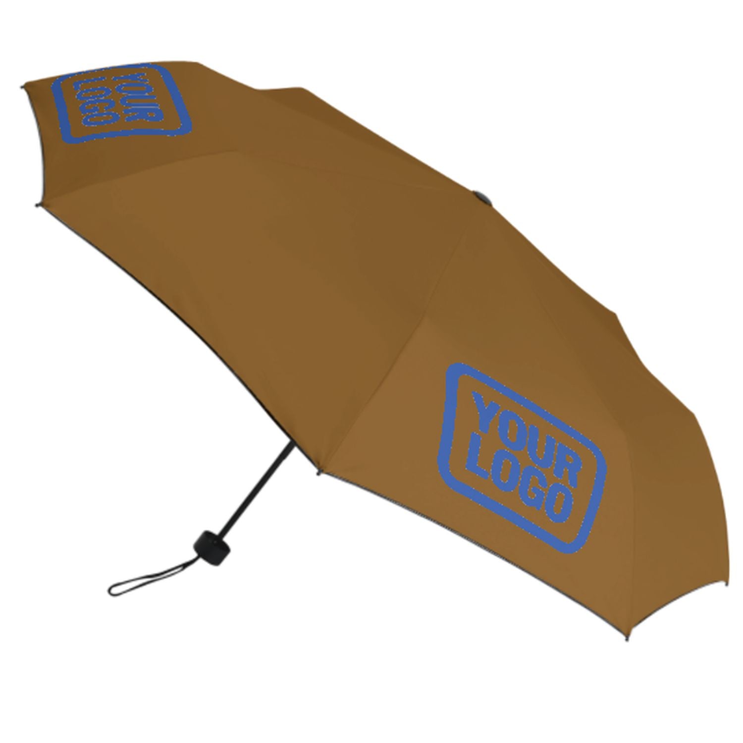 Maßgeschneidertes Khaki Himmelblau Automatik-Regenschirm