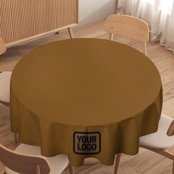 Maßgeschneidertes Khaki Stahlblau Runde Tischdecke