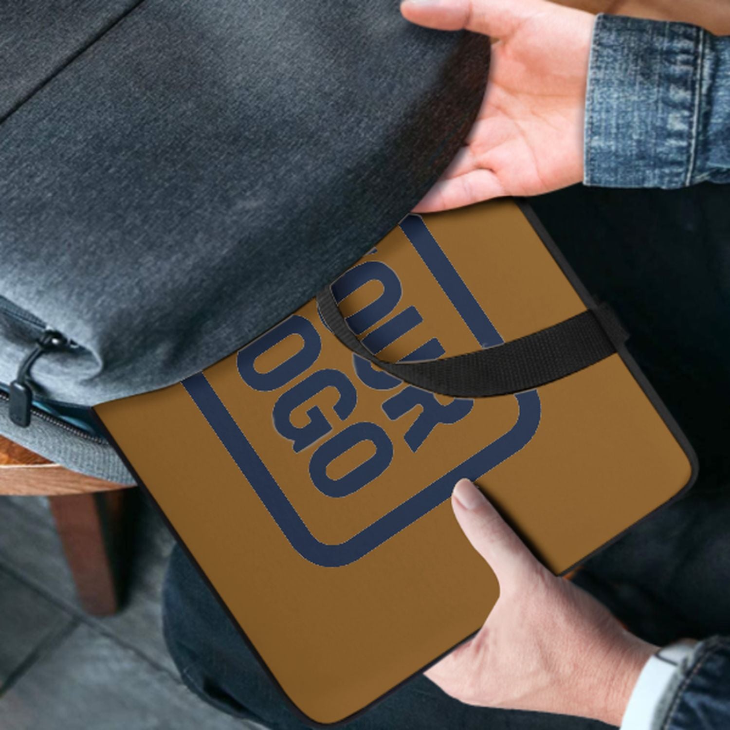 Maßgeschneidertes Khaki Blue Laptop Tasche